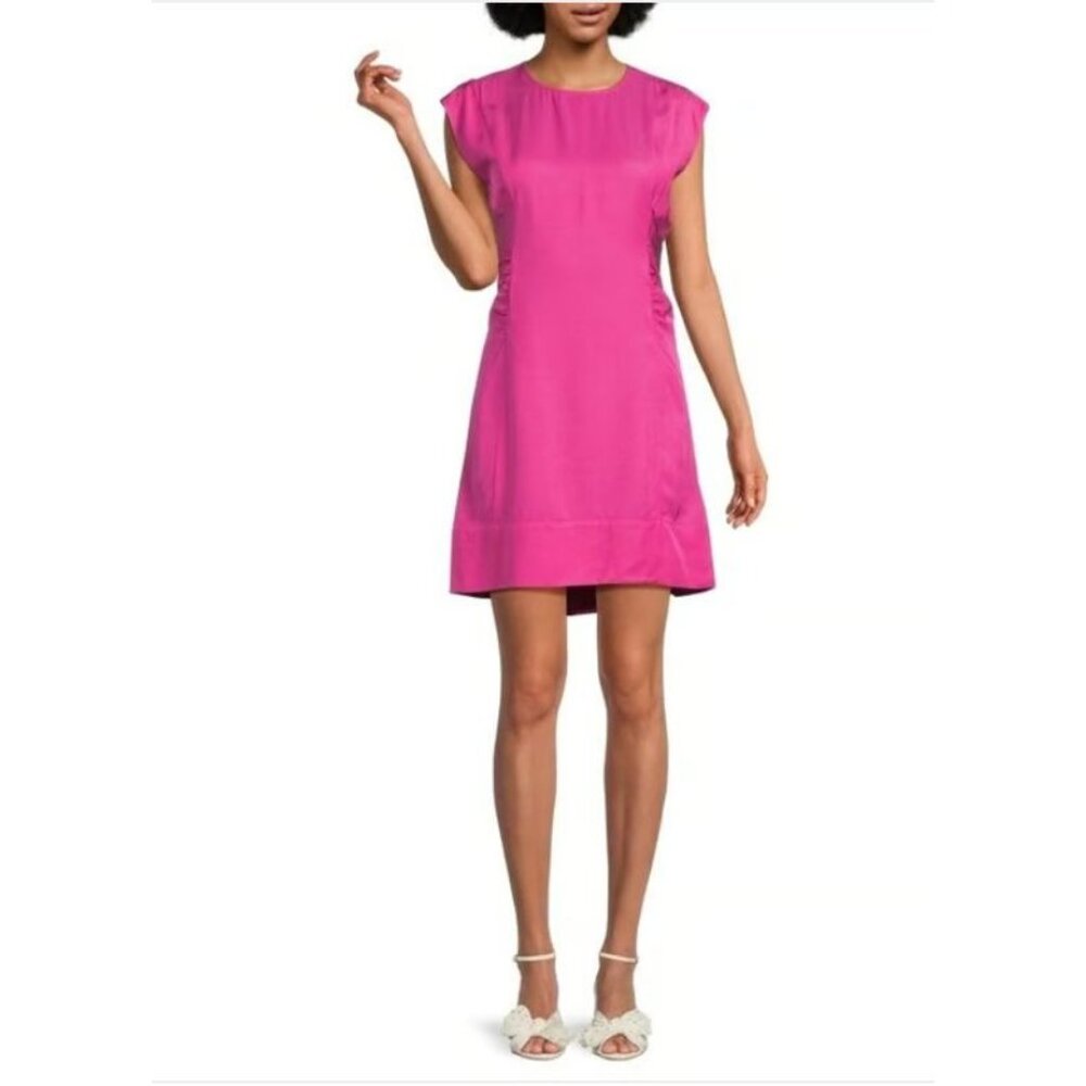 REBECCA MINKOFF Ruched Solid pink Mini Dress size XS